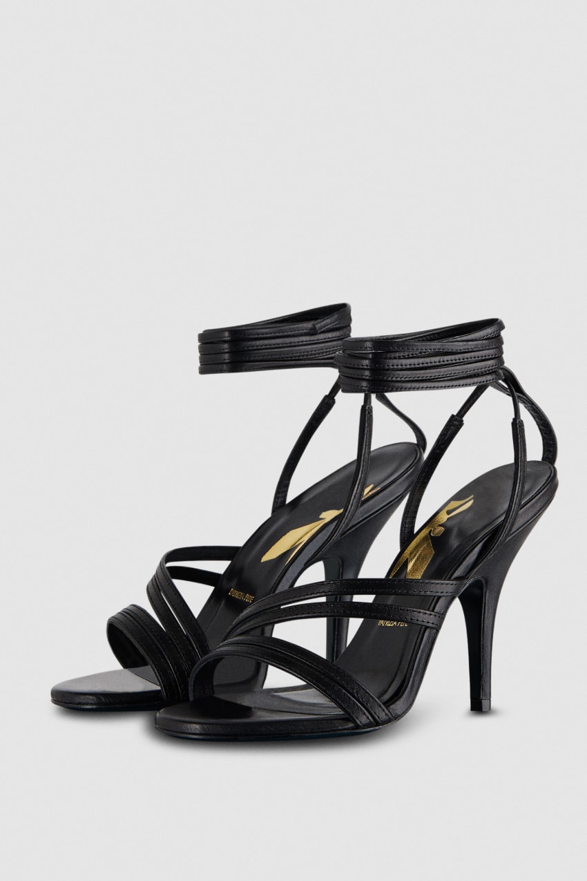 Black Patrizia Pepe Elegant Heeled Sandals | TSB698435