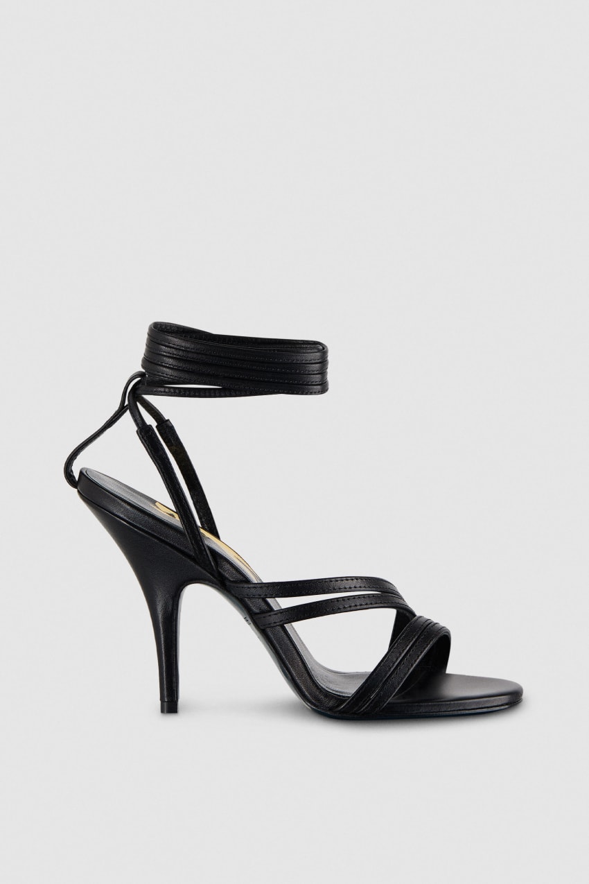 Black Patrizia Pepe Elegant Heeled Sandals | TSB698435