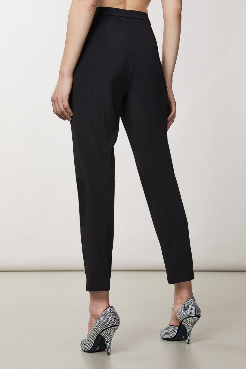 Black Patrizia Pepe Essential Cigarette Pants | HOZ257038