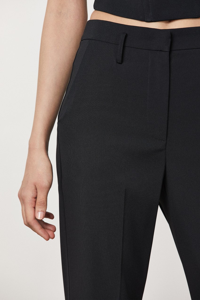 Black Patrizia Pepe Essential Crepe Pants | QZB923574