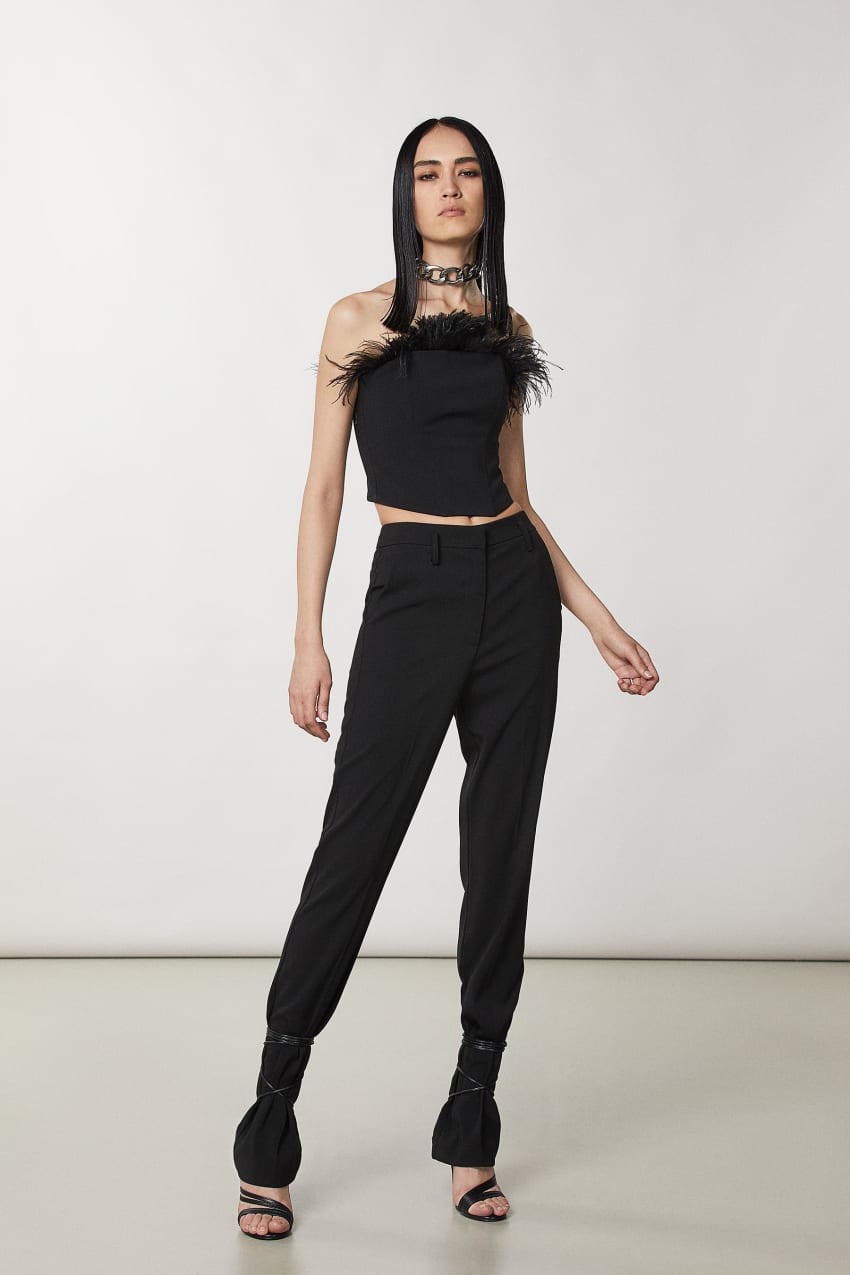 Black Patrizia Pepe Essential Crepe Pants | QZB923574