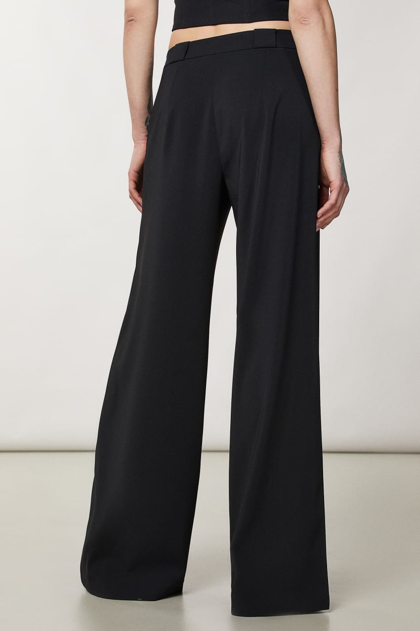 Black Patrizia Pepe Essential Palazzo Pants | DEW048913