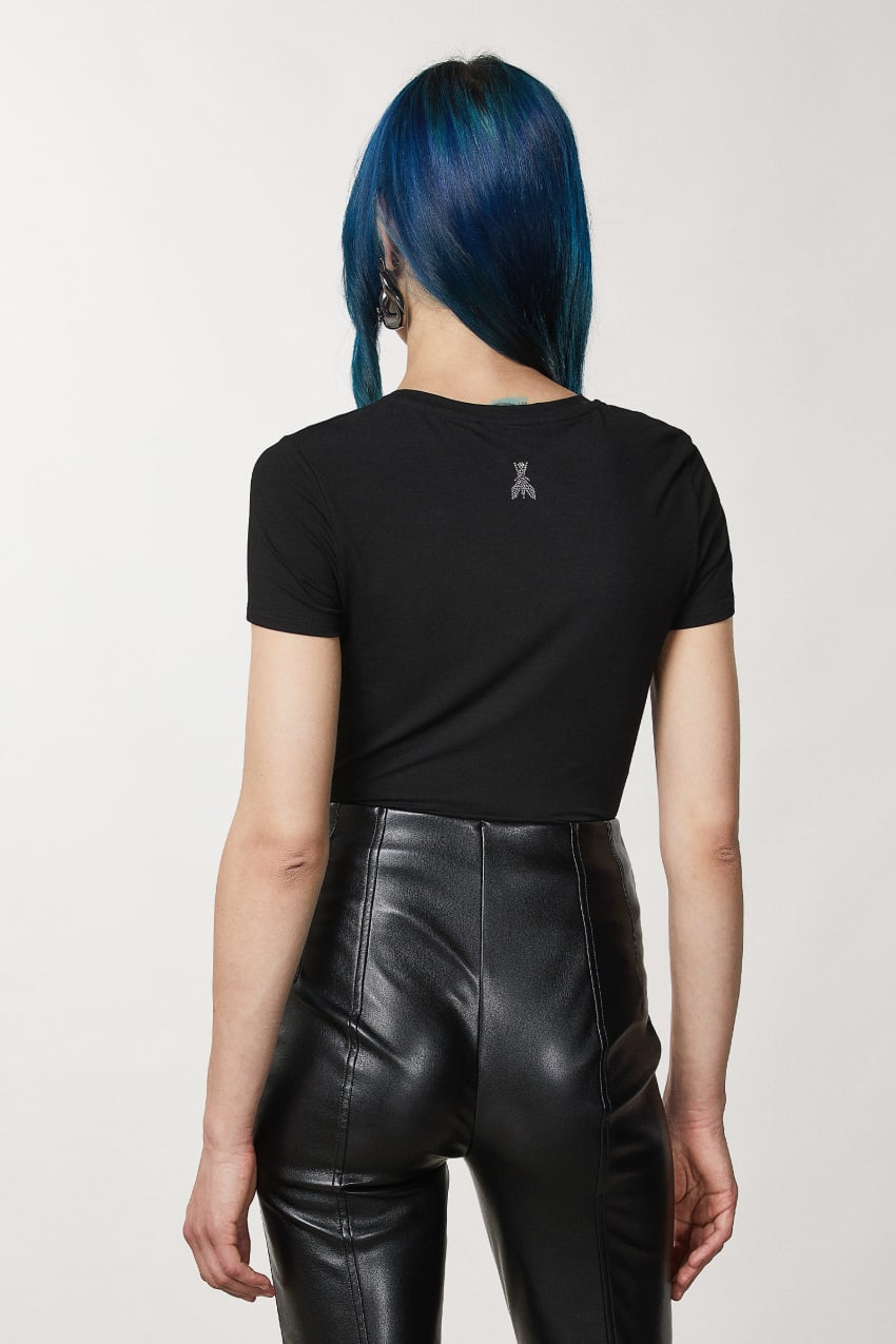 Black Patrizia Pepe Essential T-shirt | HDR257130