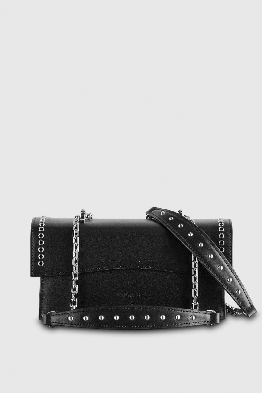 Black Patrizia Pepe Fly Bamby Eyelet Bag | OBW423960