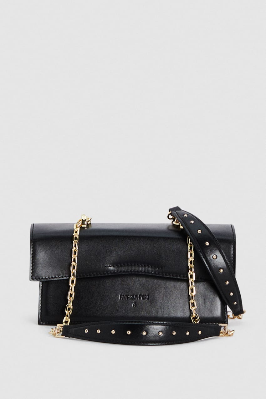 Black Patrizia Pepe Fly Bamby Leather Shoulder Bag | GPH398461