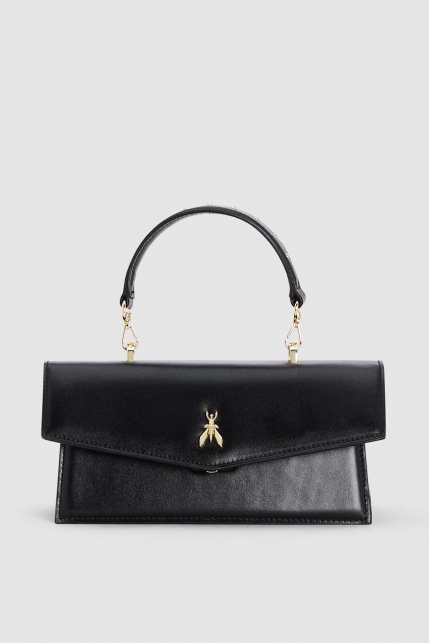 Black Patrizia Pepe Fly Bamby Leather Shoulder Bag | GPH398461