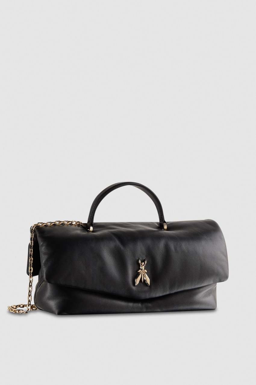 Black Patrizia Pepe Fly Bamby Leather Shoulder Bag | TYU914650