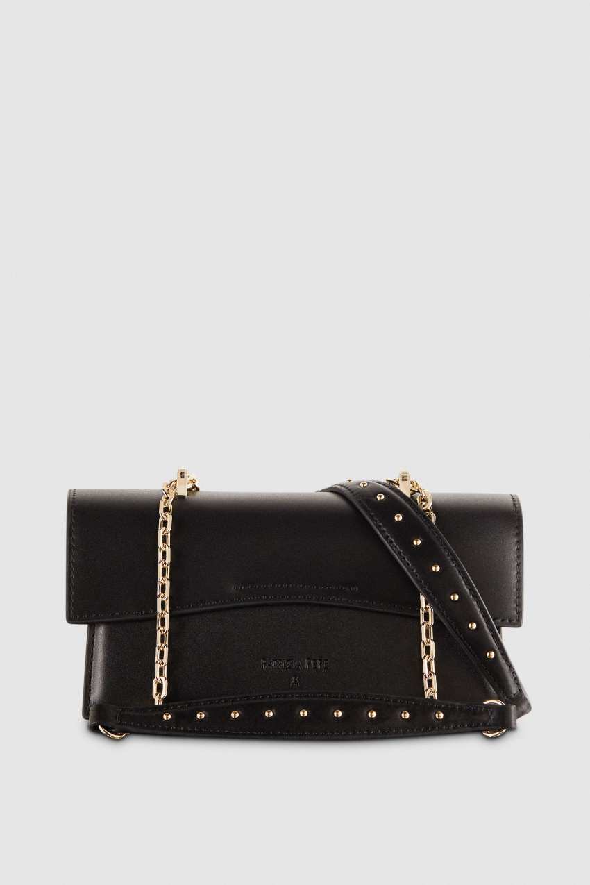 Black Patrizia Pepe Fly Bamby Shoulder Bag With Chain | DGI026589