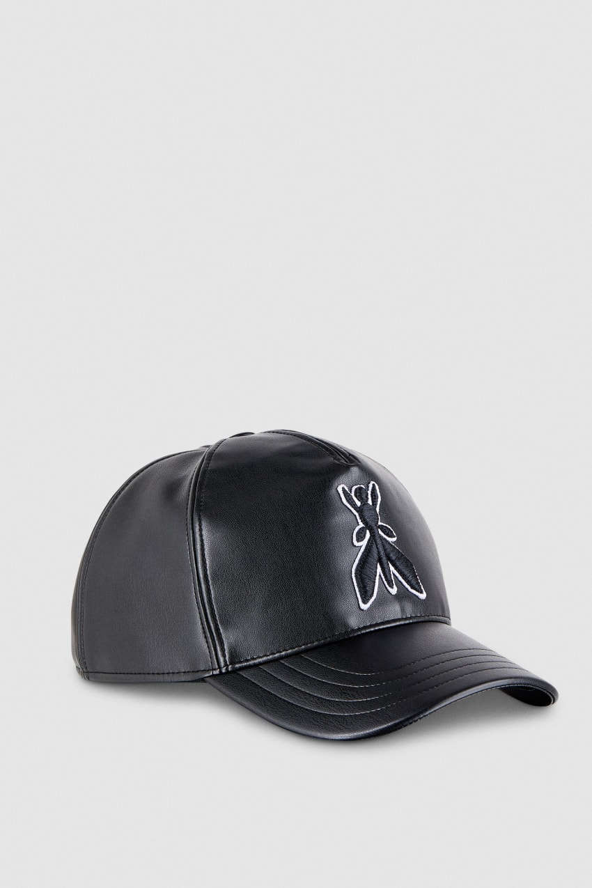 Black Patrizia Pepe Fly Embroidery-decorated Baseball Cap | NTR872461