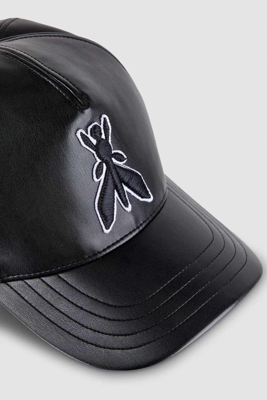 Black Patrizia Pepe Fly Embroidery-decorated Baseball Cap | NTR872461