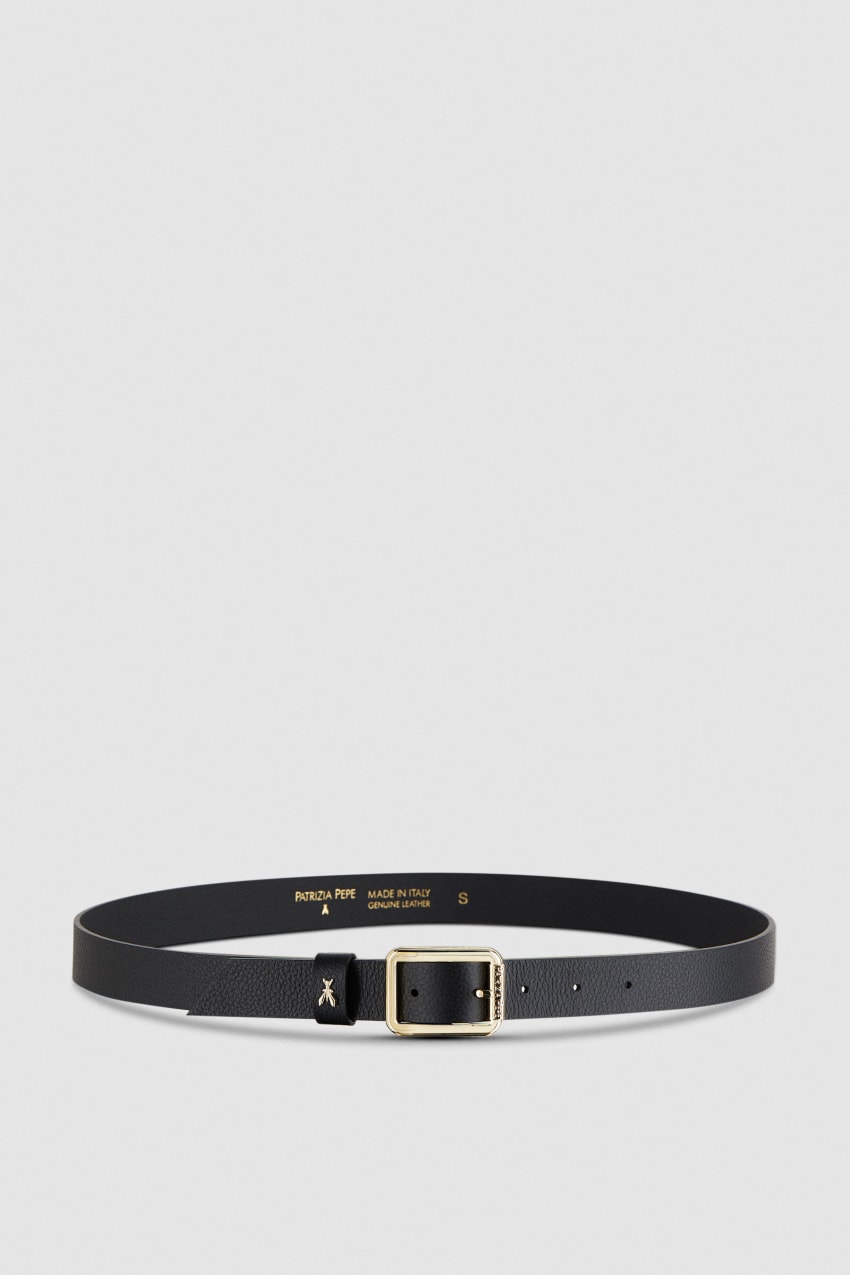 Black Patrizia Pepe Hammered Leather Low-waist Belt | EJN843052