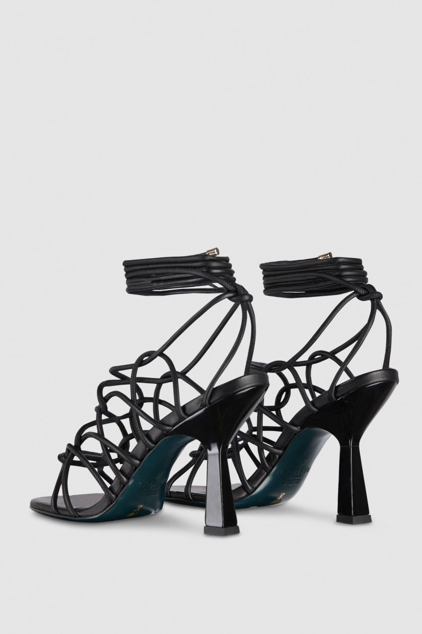 Black Patrizia Pepe Heeled Ankle Sandals | TQK386597