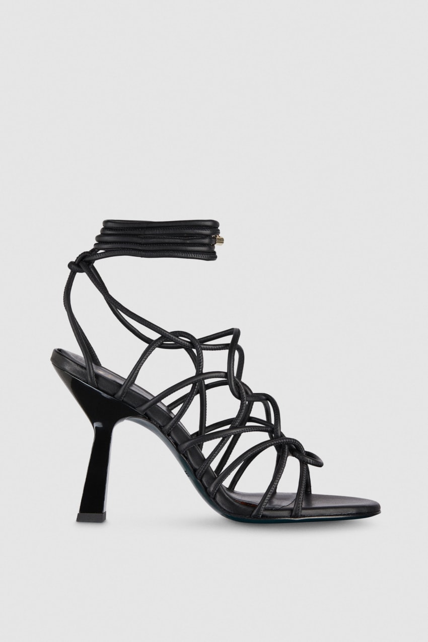 Black Patrizia Pepe Heeled Ankle Sandals | TQK386597