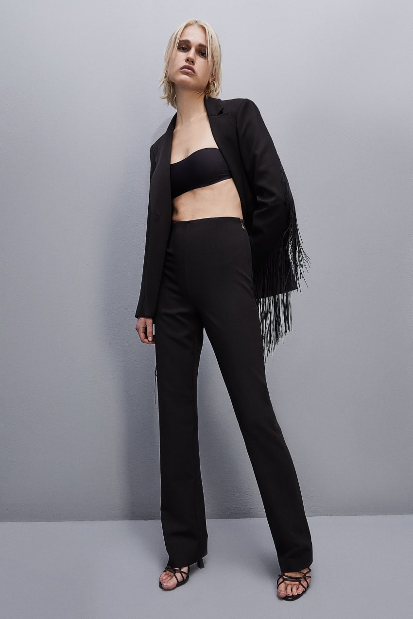 Black Patrizia Pepe High-waisted Slim Pants | TDR795061