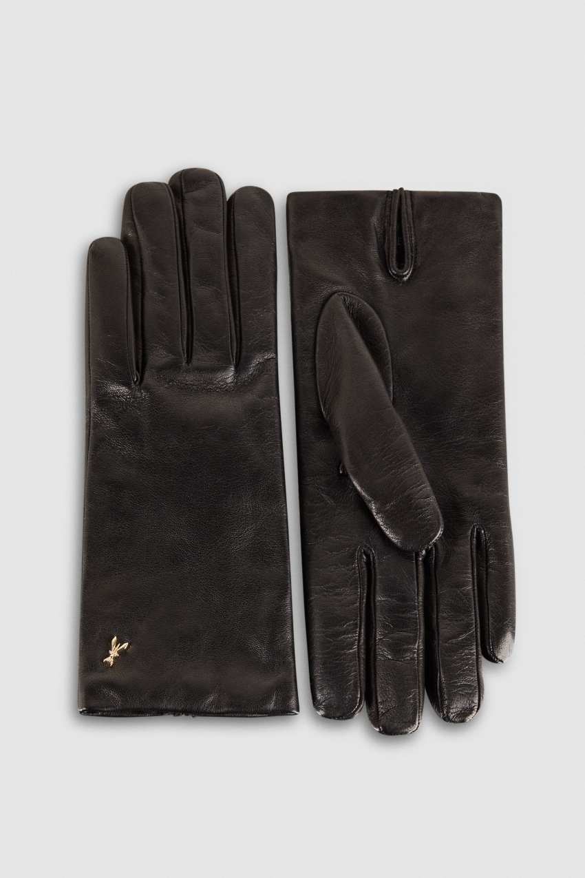 Black Patrizia Pepe Leather Gloves | JPD807914