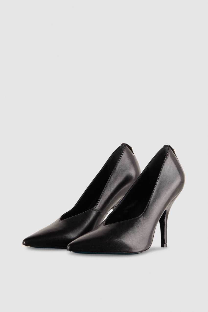 Black Patrizia Pepe Leather Pumps With Leather Sole | RTF302856