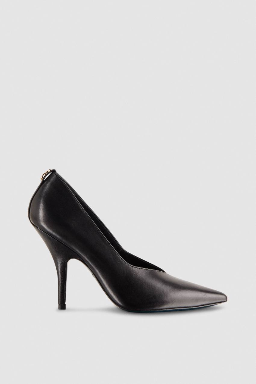 Black Patrizia Pepe Leather Pumps With Leather Sole | RTF302856