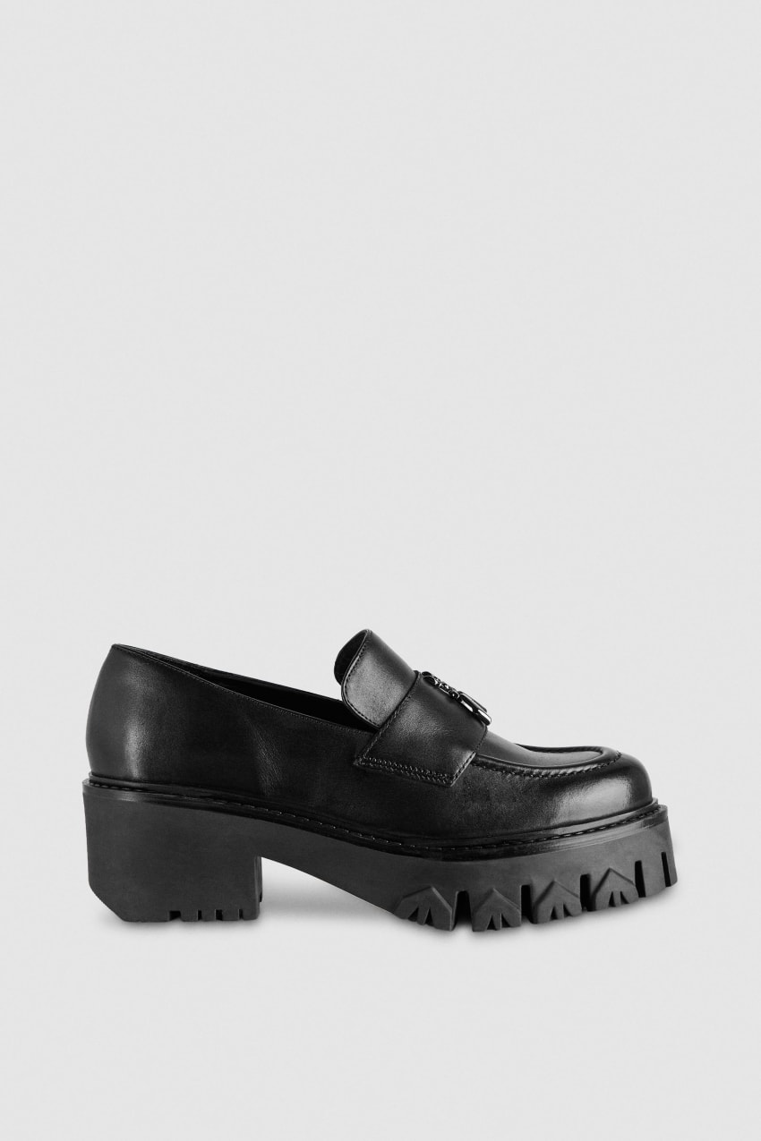 Black Patrizia Pepe Loafers | MXE145980