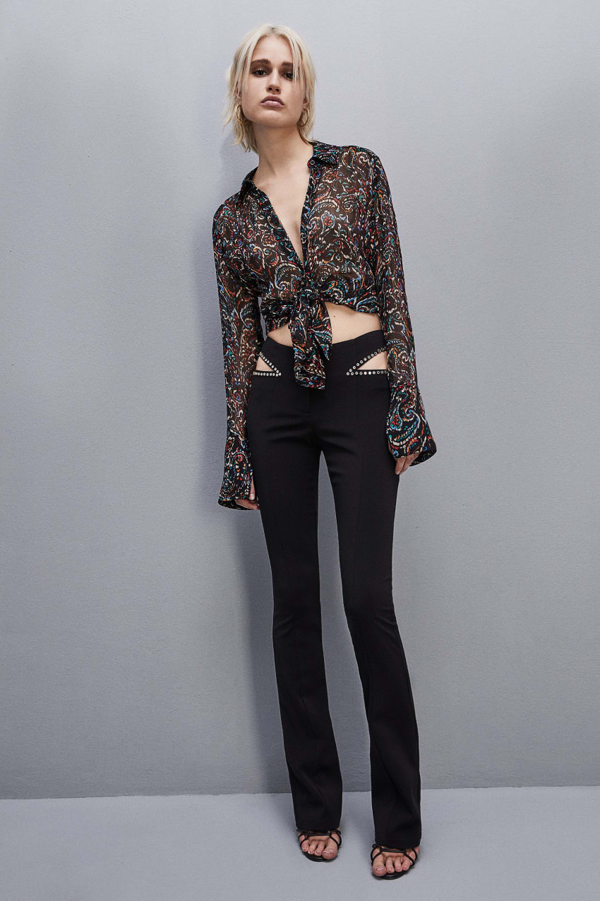 Black Patrizia Pepe Long-sleeved Printed Shirt | KJL497562