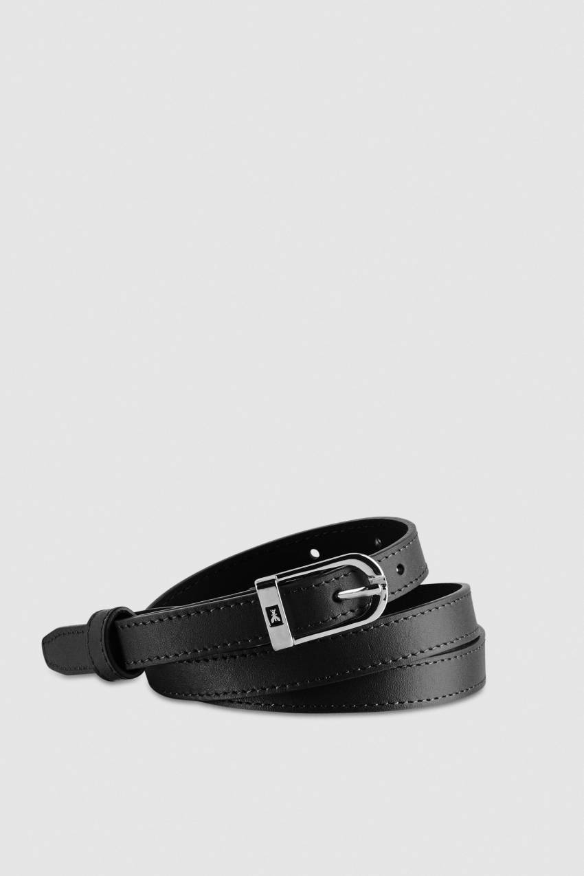 Black Patrizia Pepe Low-waist Smooth Leather Belt | XSY016592