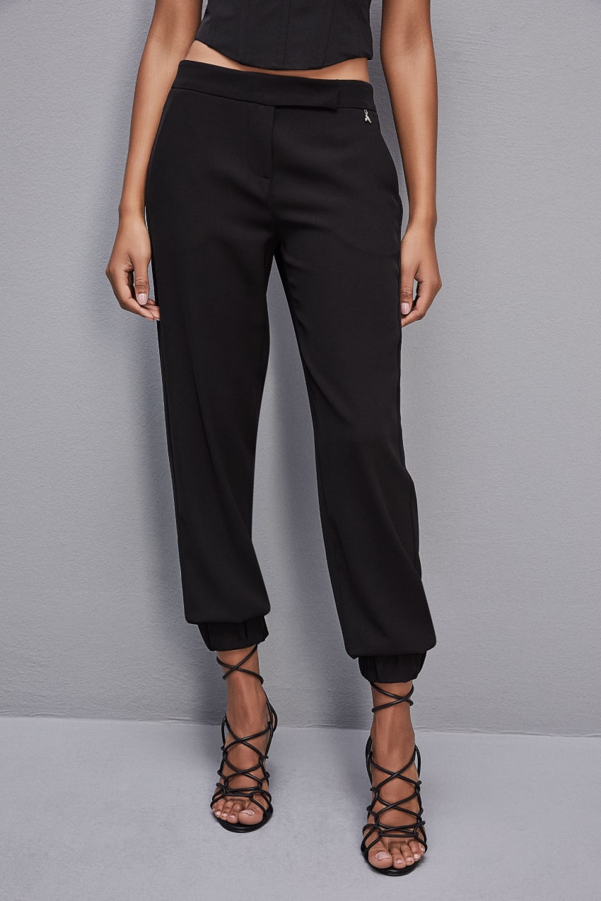 Black Patrizia Pepe Low-waisted Jogger Pants | VQX197248