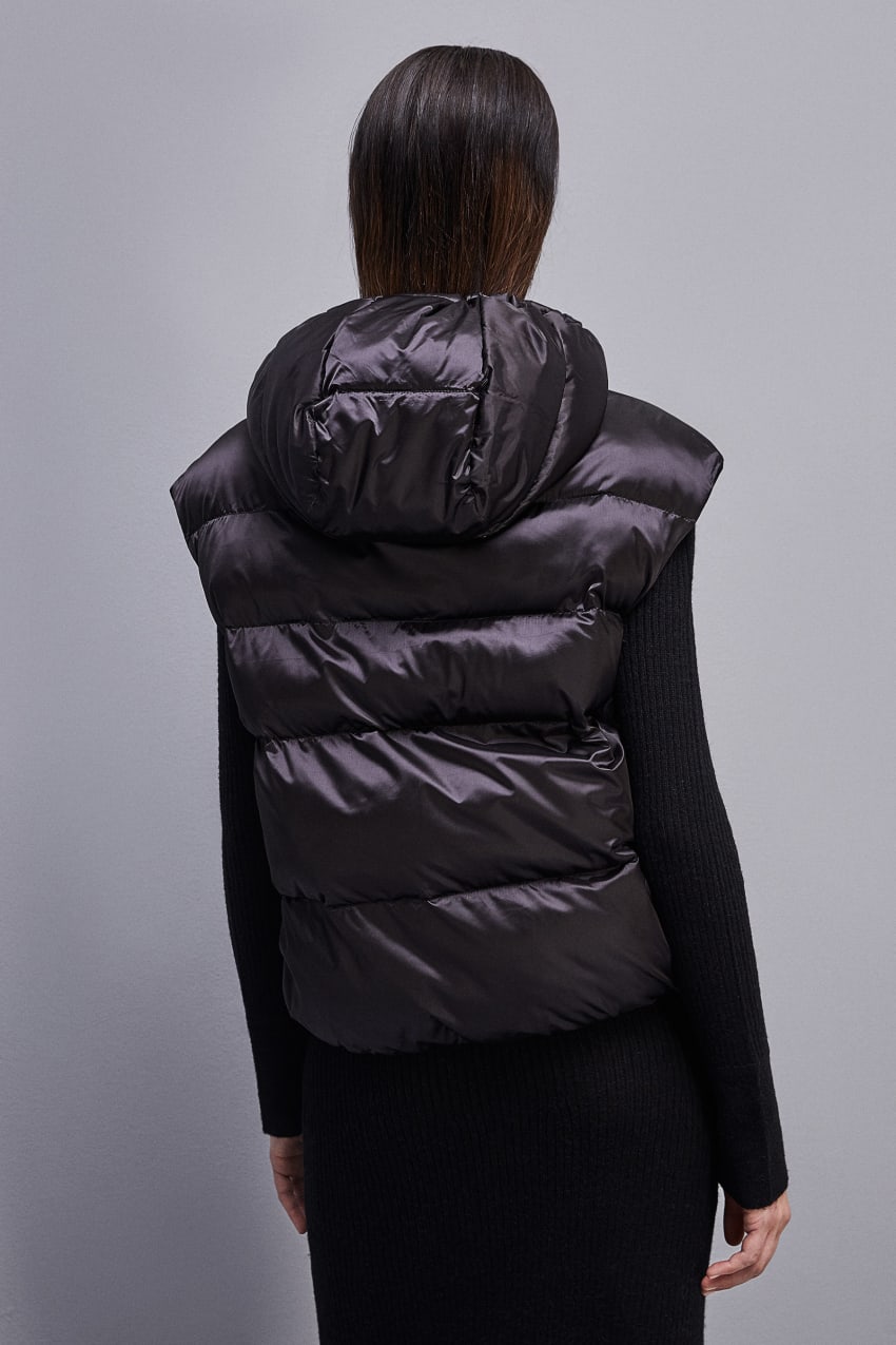 Black Patrizia Pepe Nylon Sleeveless Down Jacket | ZHW105879