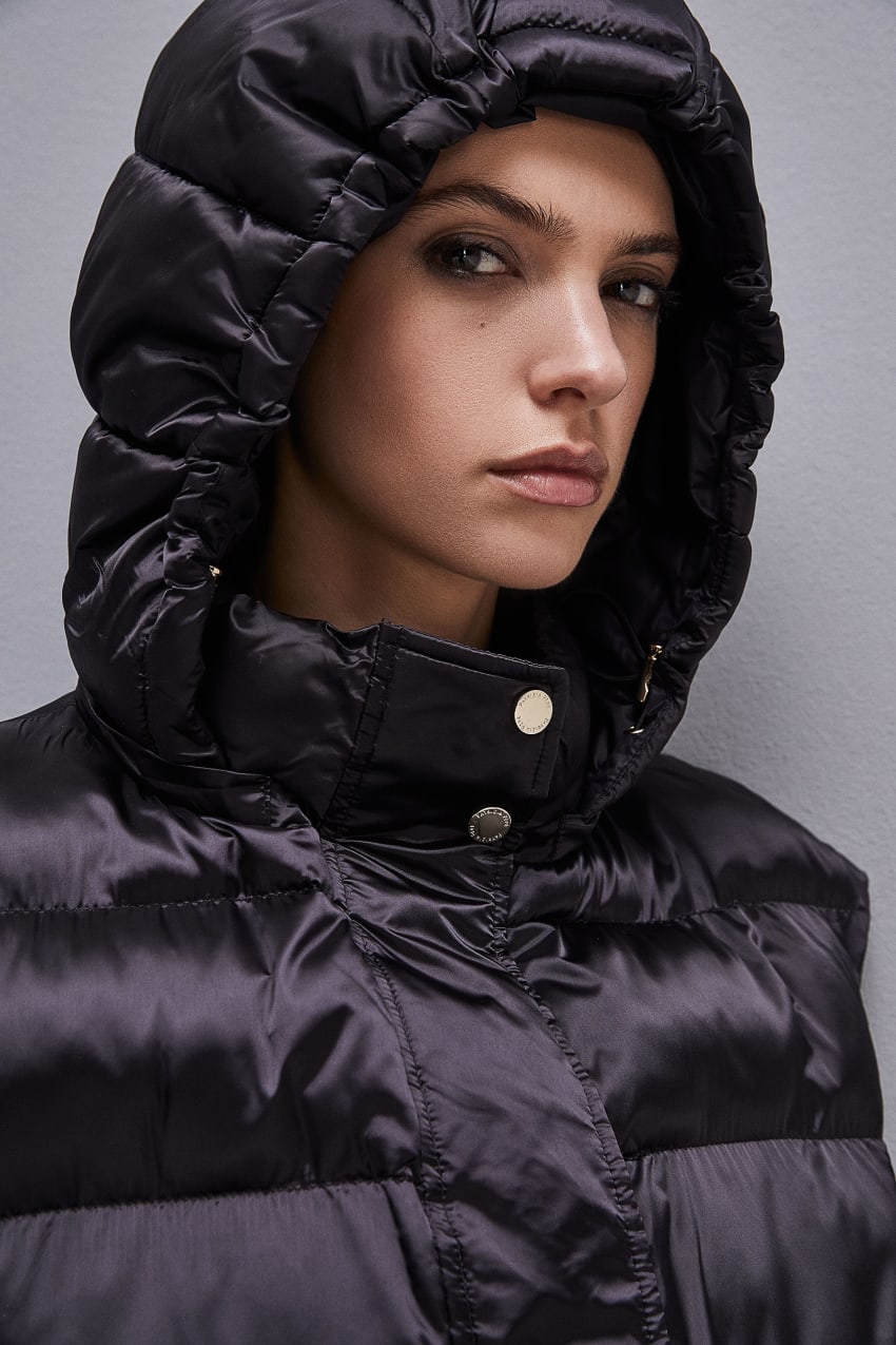 Black Patrizia Pepe Nylon Sleeveless Down Jacket | ZHW105879