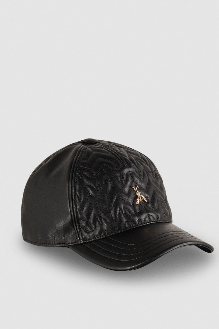 Black Patrizia Pepe Padded Fly Baseball Cap | ODU267985