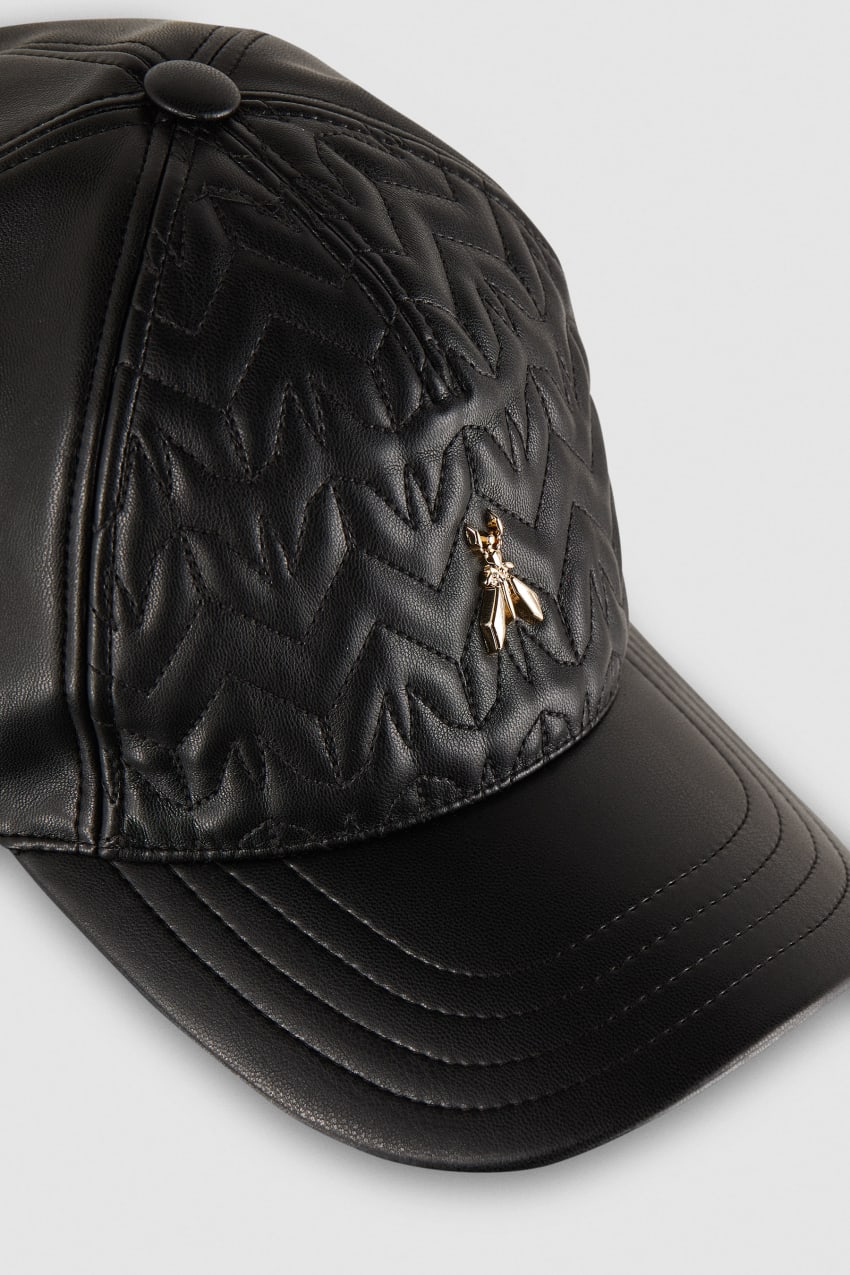 Black Patrizia Pepe Padded Fly Baseball Cap | ODU267985