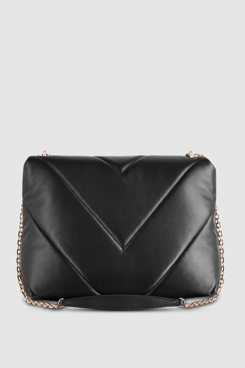 Black Patrizia Pepe Padded Fly Crossbody Bag | VKS980735