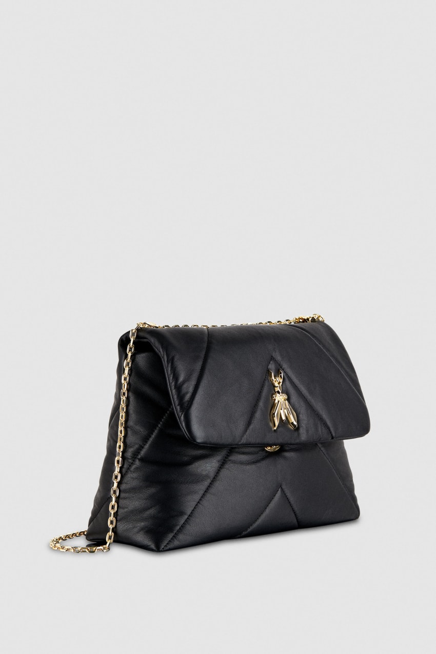 Black Patrizia Pepe Padded Fly Crossbody Bag | LVT439860