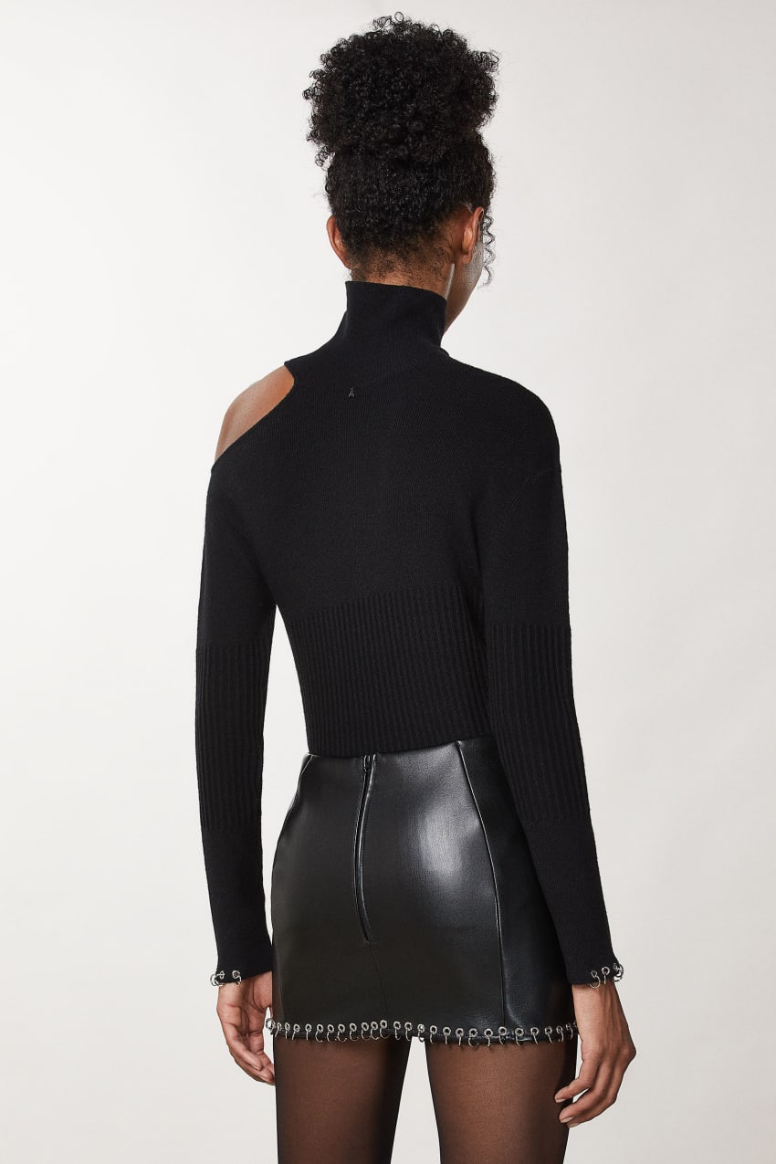 Black Patrizia Pepe Piercing Cut-out Sweater | NJF302857