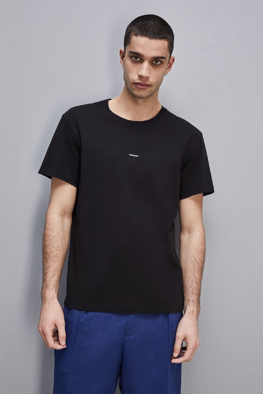 Black Patrizia Pepe Pima Cotton Jersey T-shirt With Logo | RGB634910