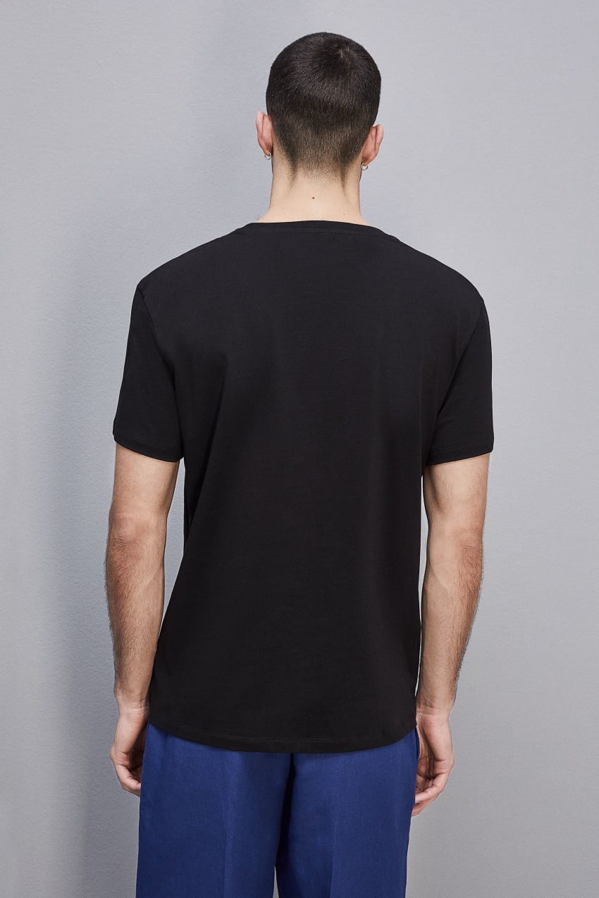 Black Patrizia Pepe Pima Cotton Jersey T-shirt With Logo | RGB634910