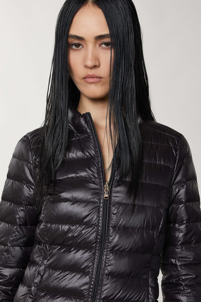 Black Patrizia Pepe Reversible Down Proof Nylon Down Jacket | KXH628971