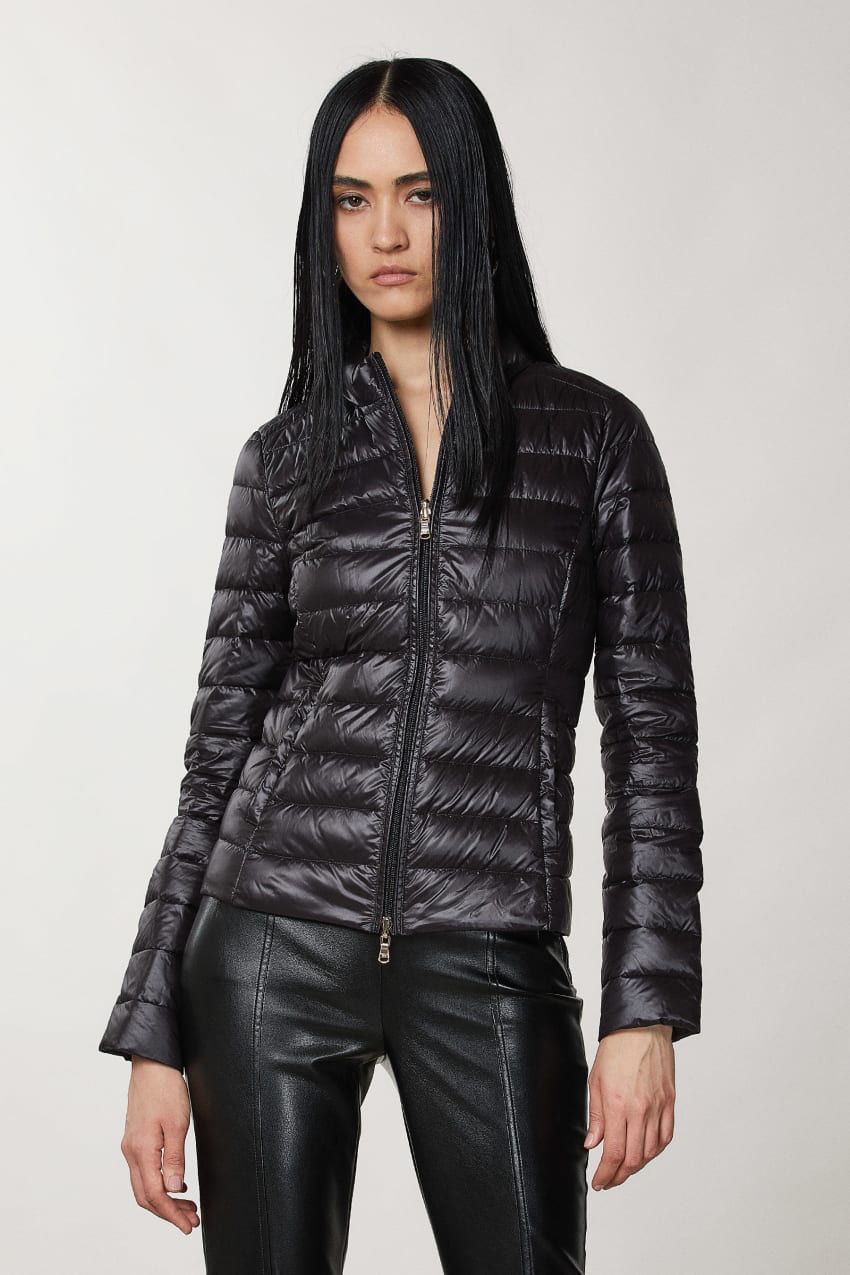 Black Patrizia Pepe Reversible Down Proof Nylon Down Jacket | KXH628971