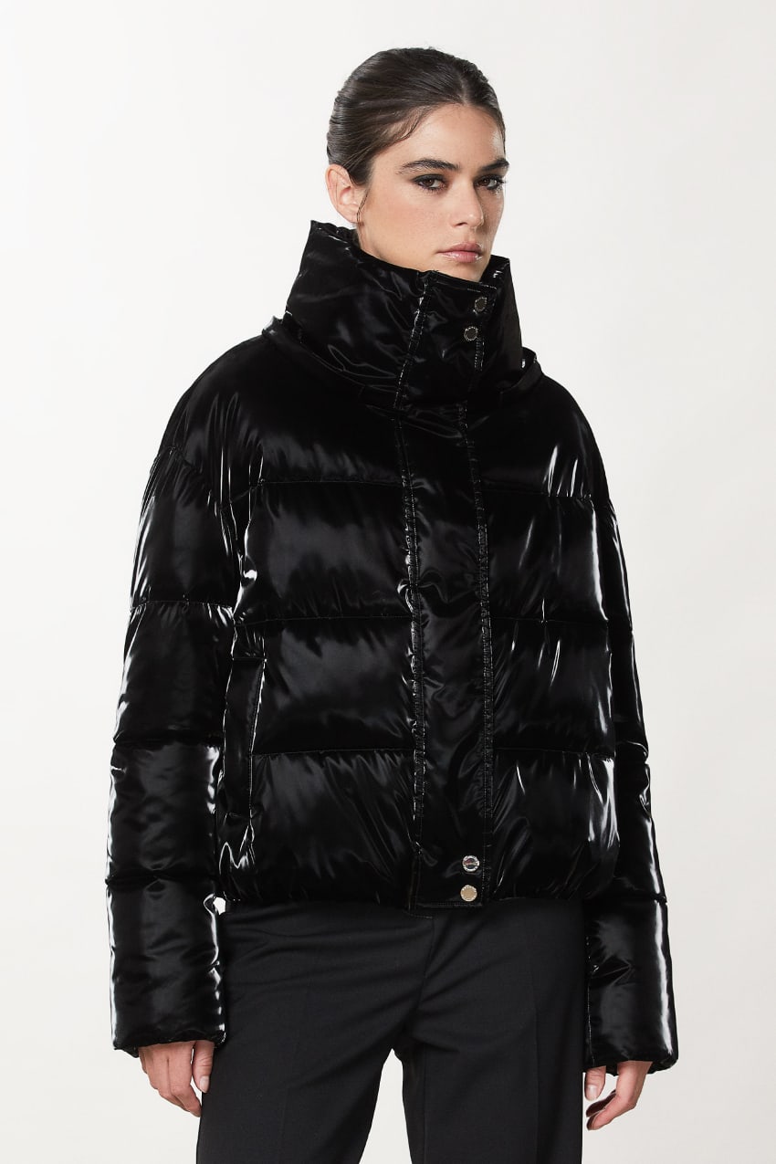 Black Patrizia Pepe Short Padded Down Jacket | VCI398145