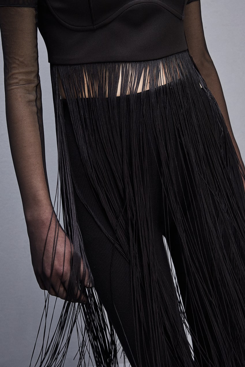 Black Patrizia Pepe Sleeveless Top With Fringes | PEF456239