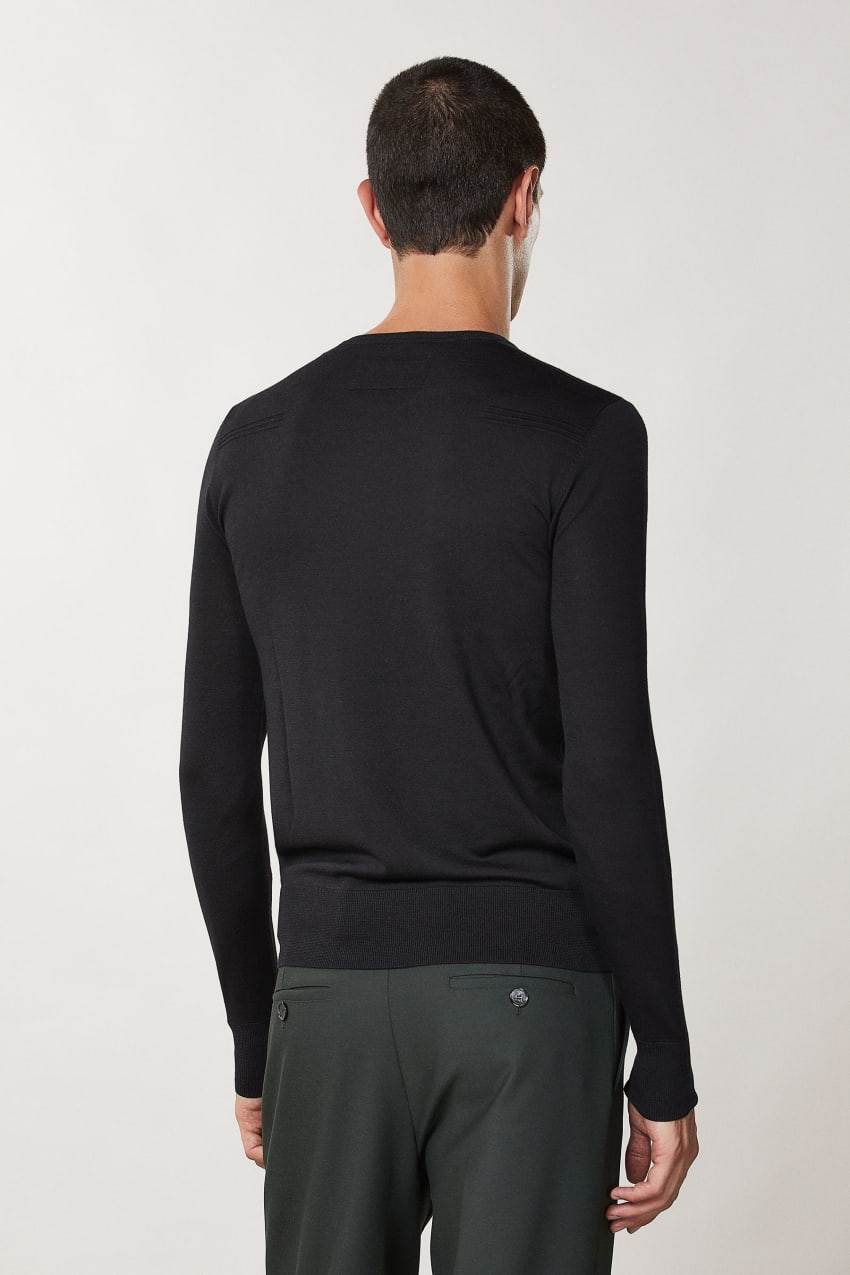 Black Patrizia Pepe Slim Fit Wool Sweater | CBG420617