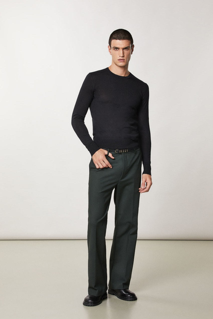 Black Patrizia Pepe Slim Fit Wool Sweater | CBG420617