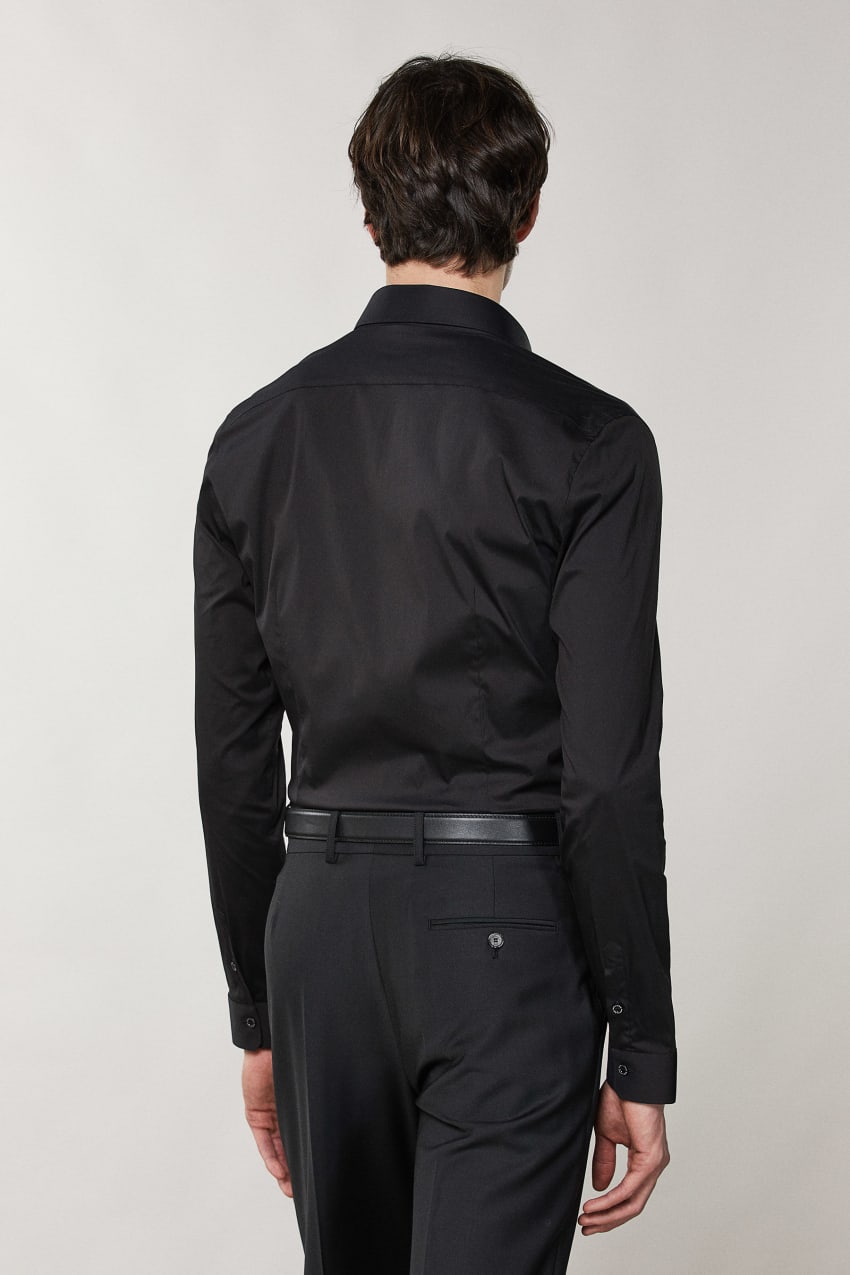 Black Patrizia Pepe Stretch Poplin Shirt | OWN365491