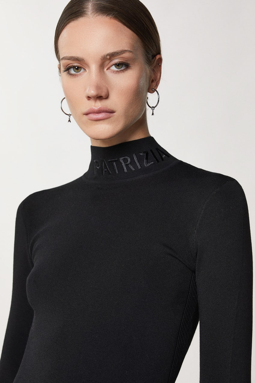 Black Patrizia Pepe Turtleneck With Logo | FQB814307