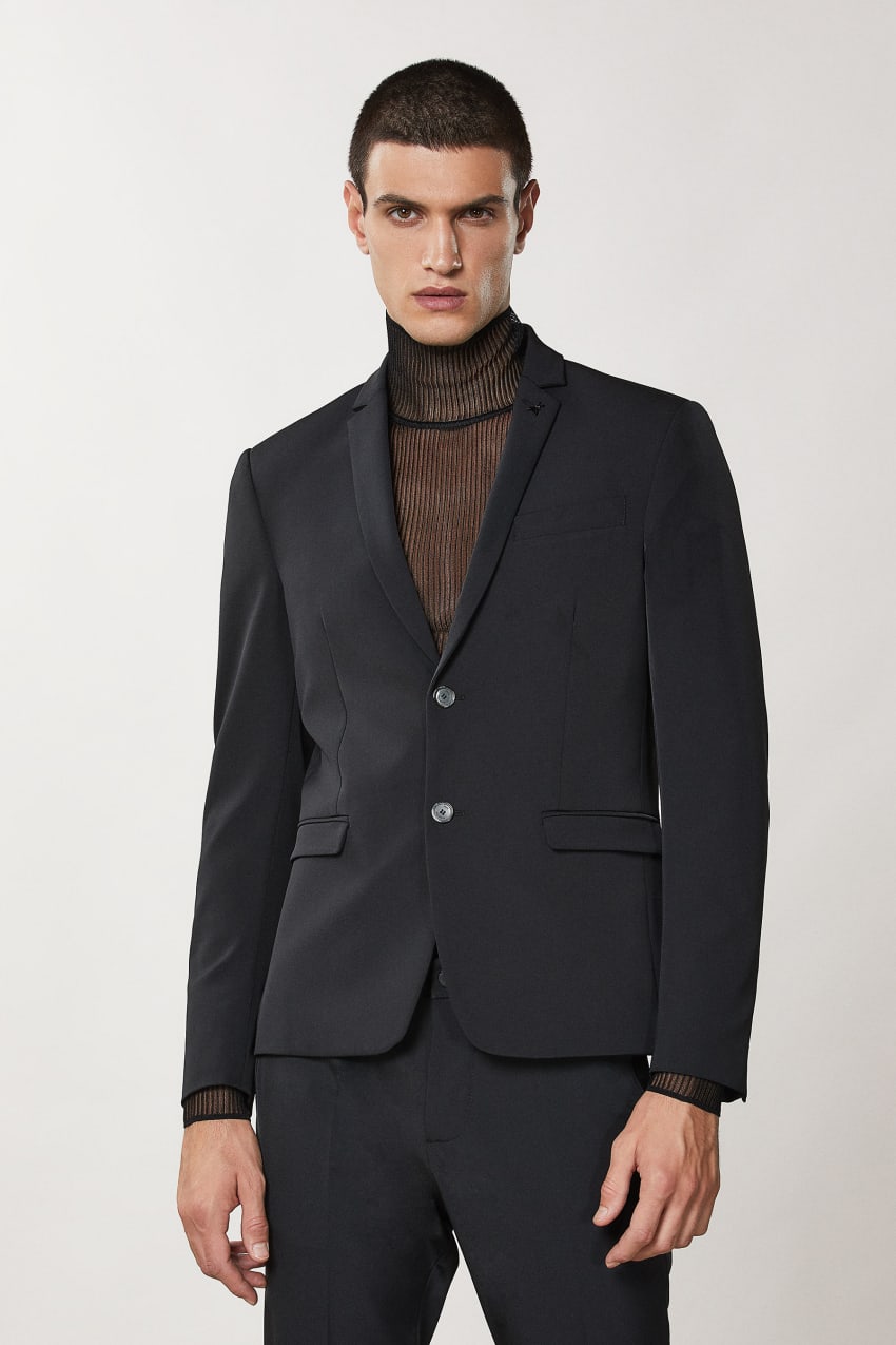 Black Patrizia Pepe Two-button Slim Fit Jacket | CSY203965