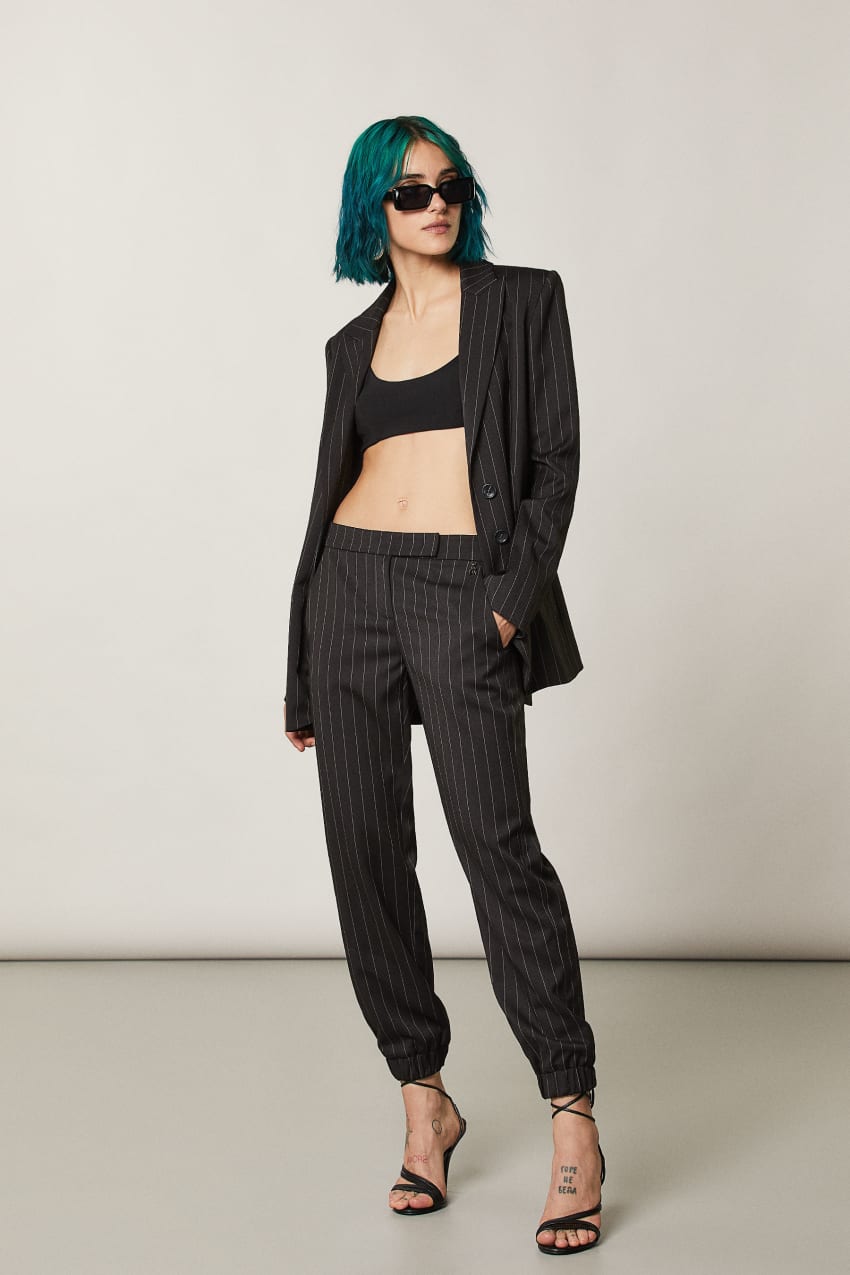 Black Patrizia Pepe Viscose Jogging Pants | XZL158439