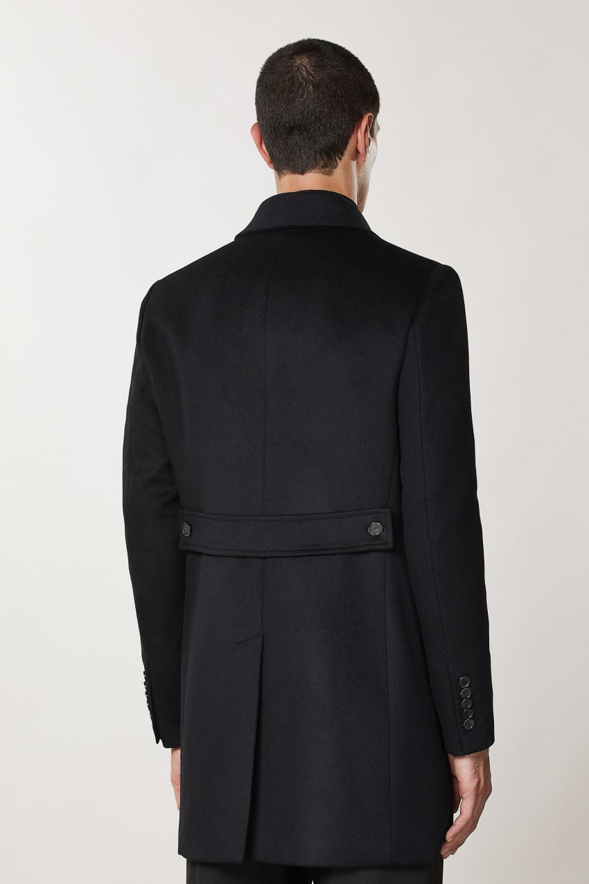 Black Patrizia Pepe Wool Blend Lined Coat | EGM809254