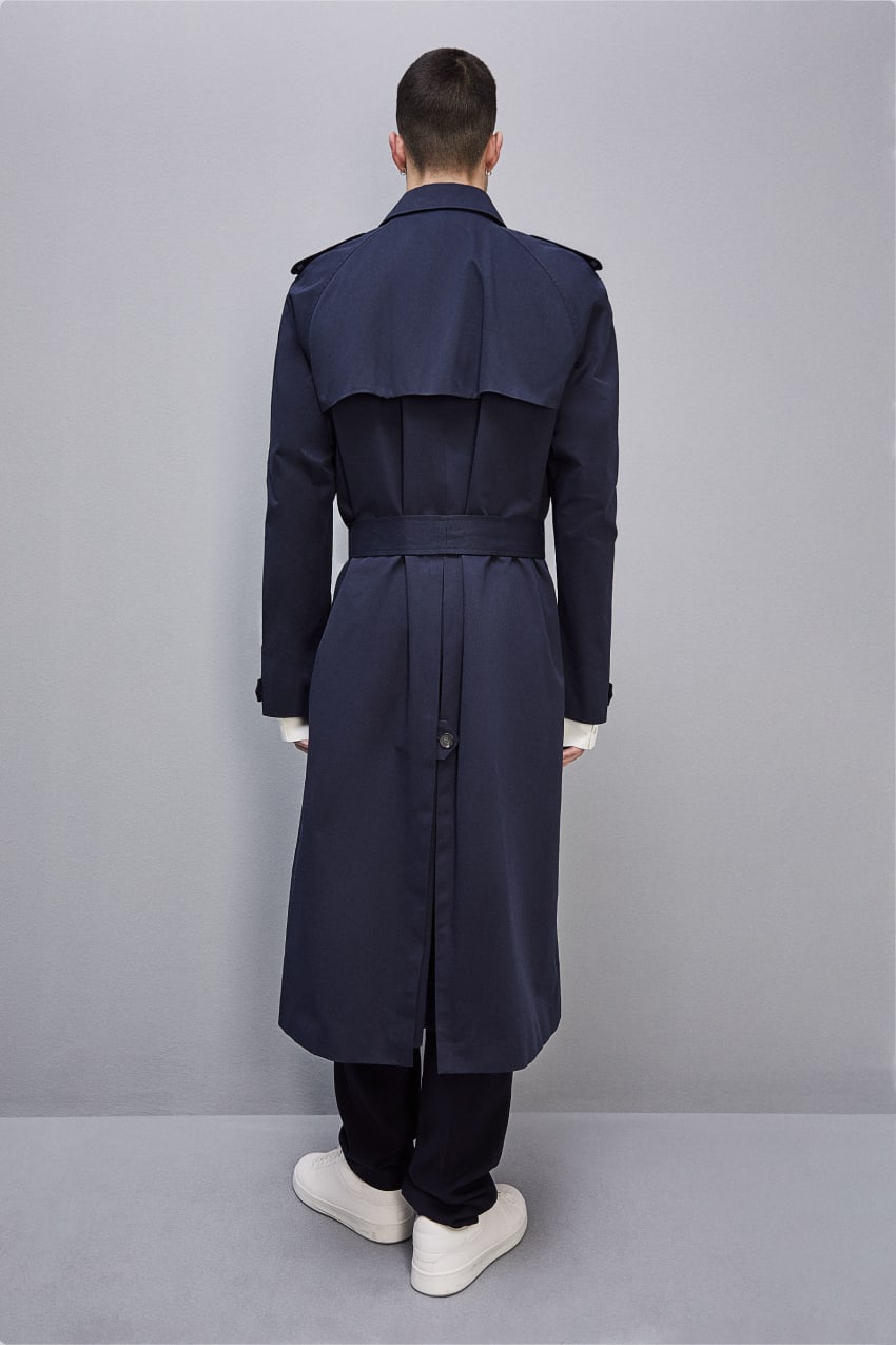 Blue Patrizia Pepe Double-breasted Cotton Gabardine Trench Coat | UAX514837