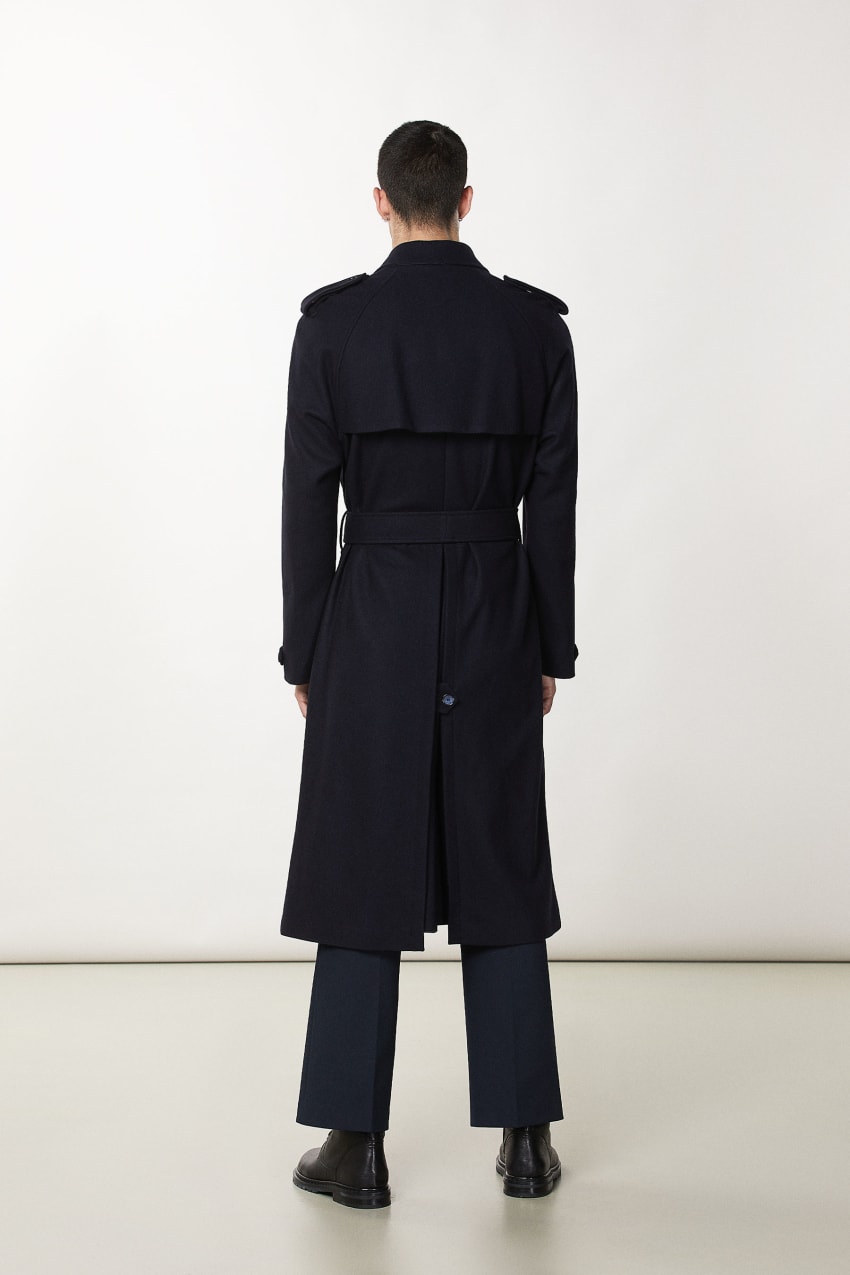 Blue Patrizia Pepe Double-breasted Wool-blend Trench Coat | FHC127489