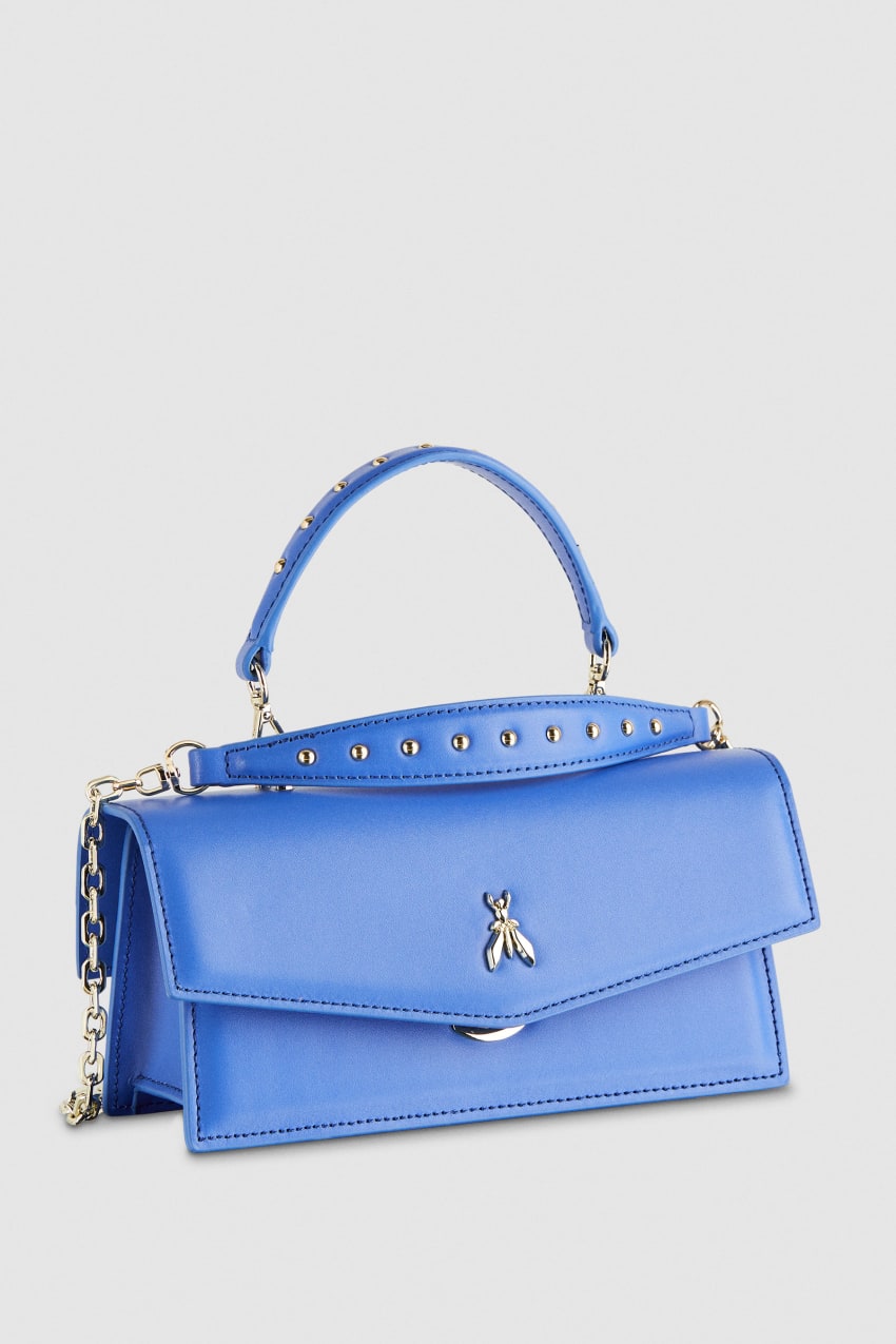 Blue Patrizia Pepe Fly Bamby Leather Shoulder Bag | UCX635701