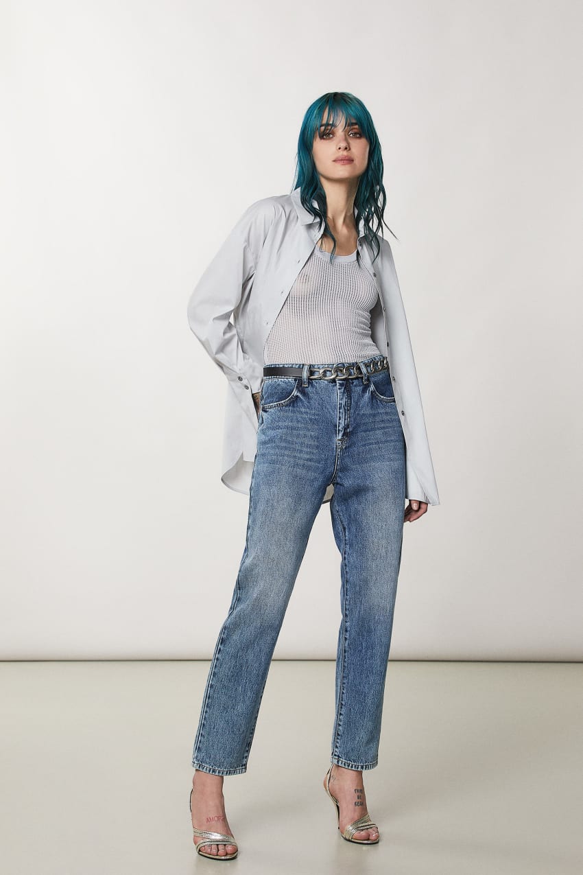 Blue Patrizia Pepe High Waist Denim Pants | DLV946310