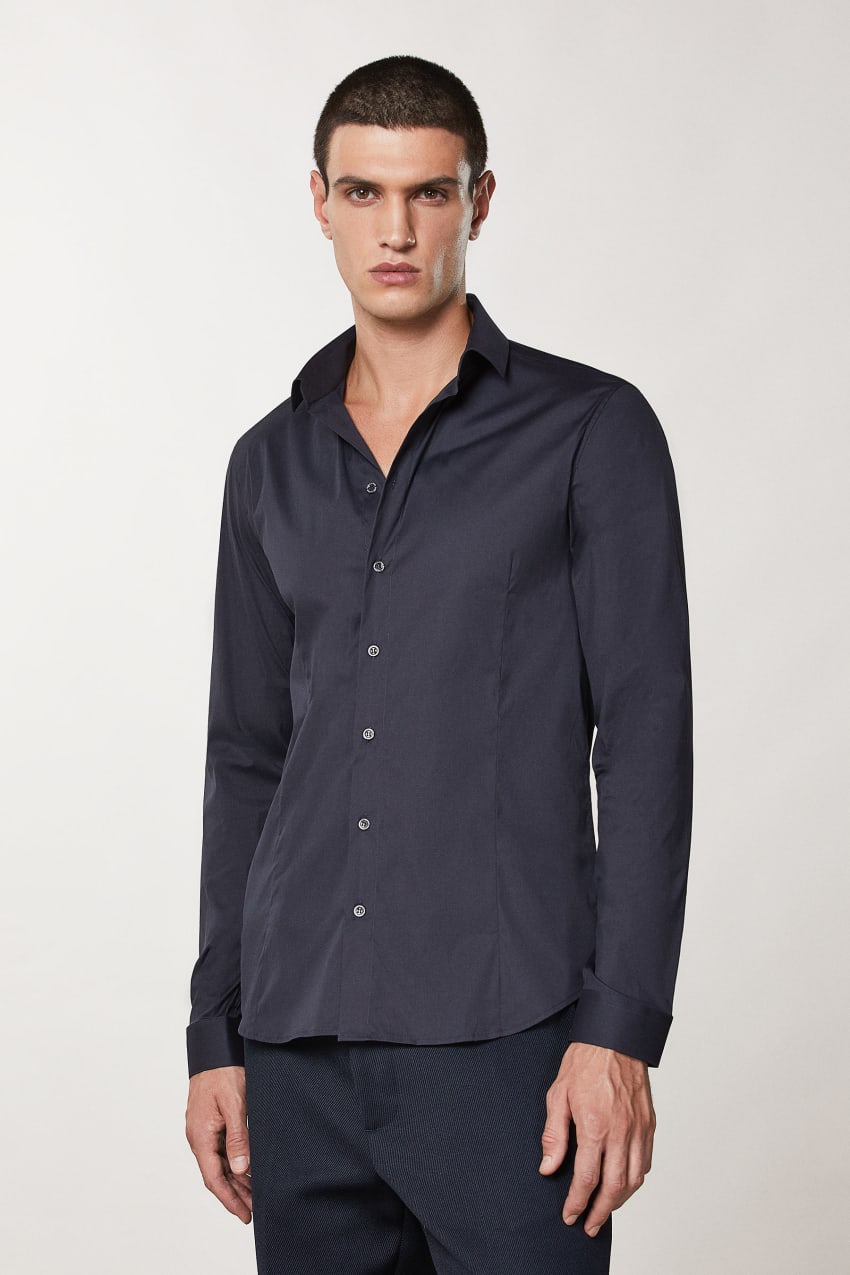 Blue Patrizia Pepe Stretch Poplin Shirt | PCG518362